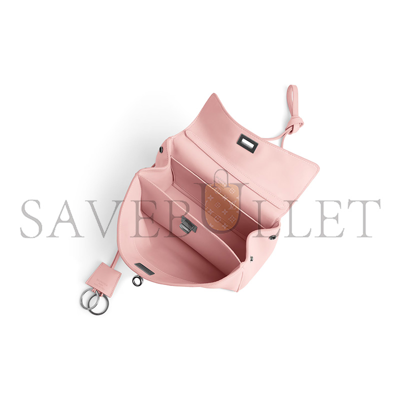 BALENCIAGA WOMEN'S RODEO HANDBAG MINI IN SUEDE PINK 7954562AA4U5831 (23*17*10cm)